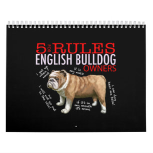 5 Regeln für englische Bulldog-Eigentümer Bulldo Kalender
