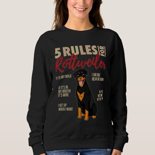 5 Regeln für Rottweiler-Hund Sweatshirt (Vorderseite)
