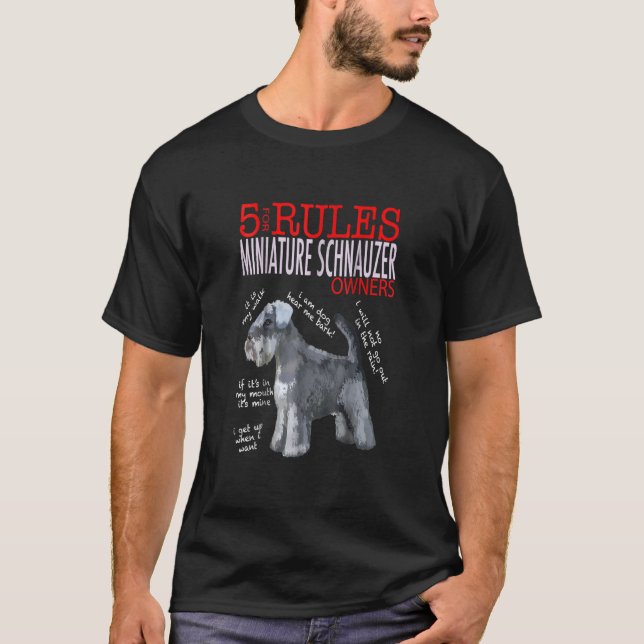 5 Rules for Miniature Schnauzer Owners tee (Vorderseite)