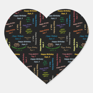 5. September Herz-Aufkleber