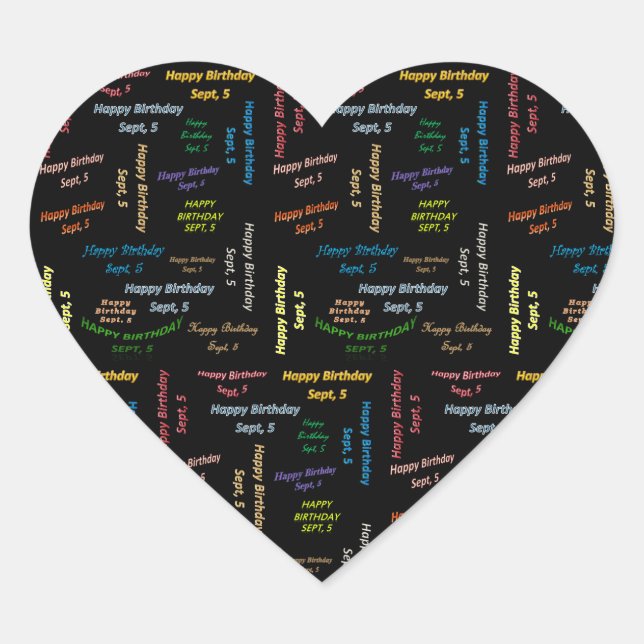 5. September Herz-Aufkleber (Vorderseite)