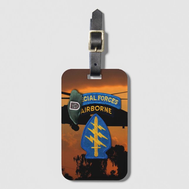 5. SFGA Special Forces Group Grüne Berets Gepäckanhänger (Vorderseite Vertikal)