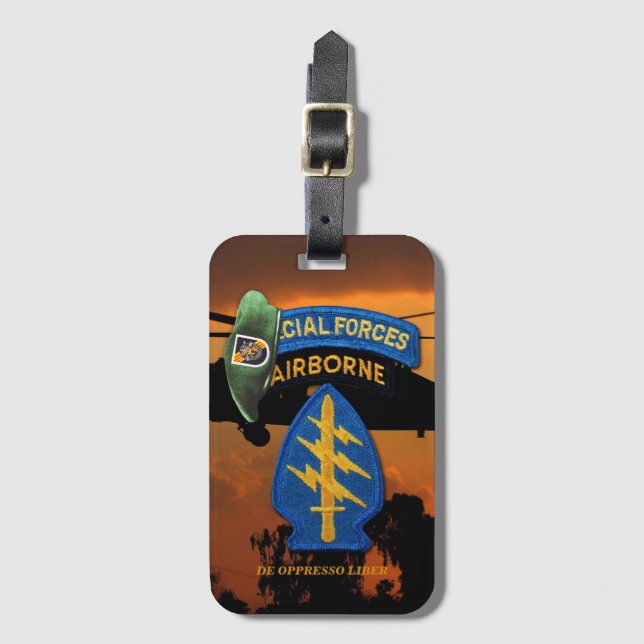5. SFGA Special Forces Group Grüne Berets Gepäckanhänger (Vorderseite Vertikal)
