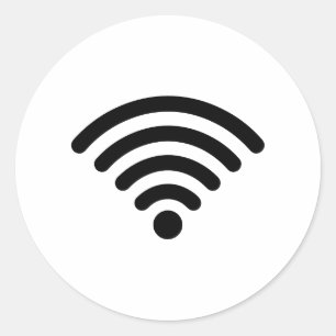 5 Signal WiFi Runder Aufkleber