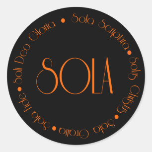 5 Solas Runder Aufkleber