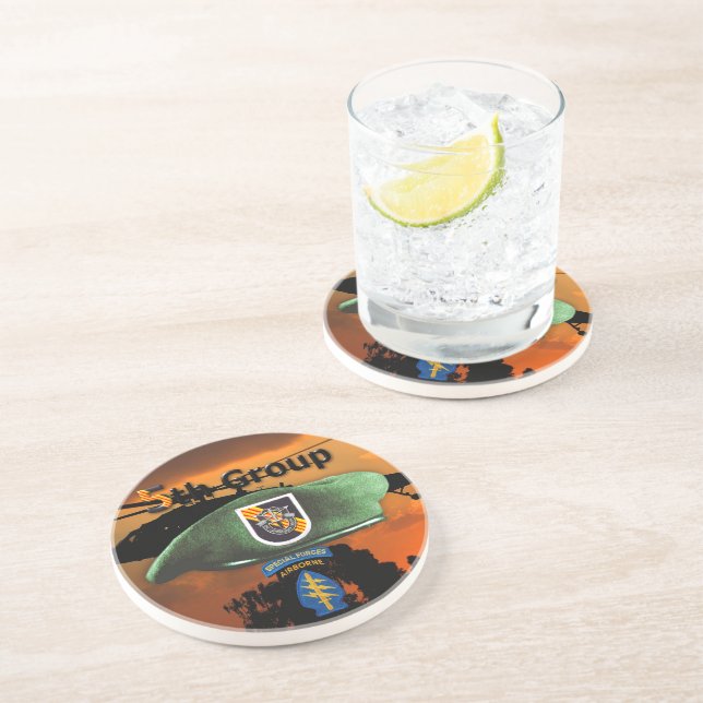 5. Special Forces Group Grüne Berets SF SFG Sandstein Untersetzer (Seite)