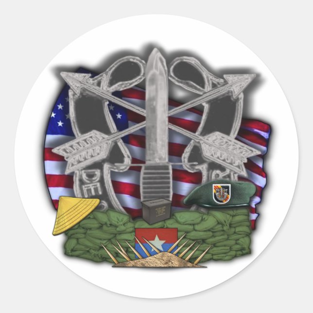 5. Spezielle Kräfte Green Berets vietnam Sticker (Vorderseite)