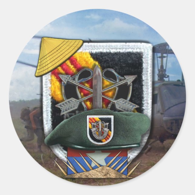 5. Spezielle Kräfte Grüne Berets Flash-Namensaufkl Runder Aufkleber (Vorderseite)