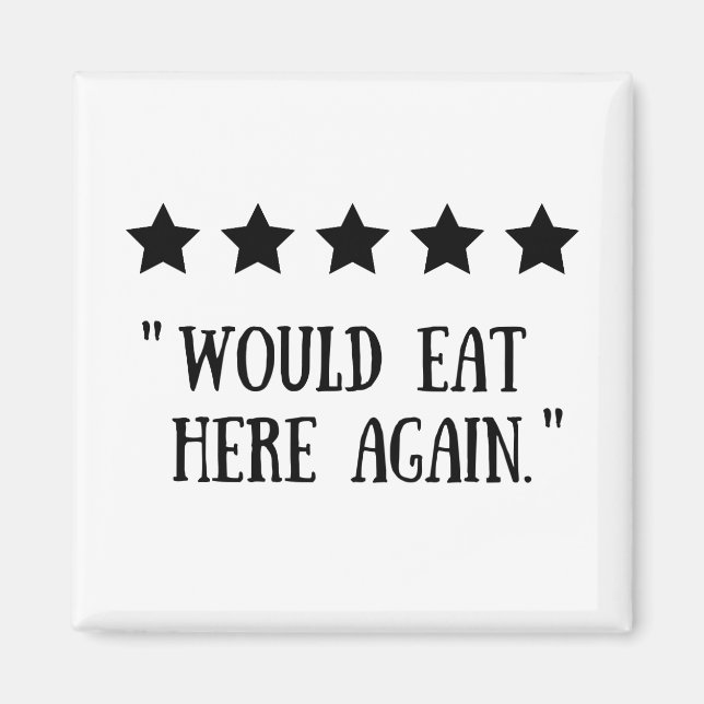 5 Star Kitchen Koch Cook Cooking Rating Review Magnet (Vorne)