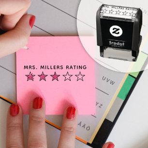 5 Star Rating Review Book Teacher Permastempel