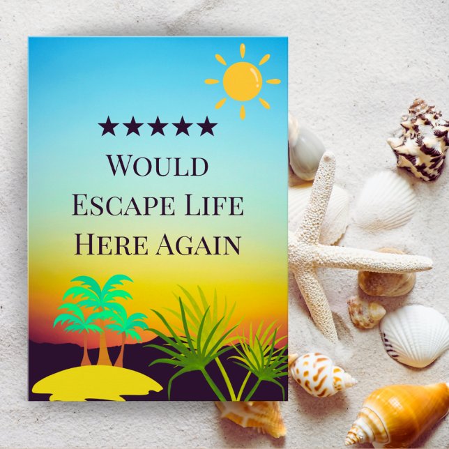 5 Star Rental Host Review Editable Guest Sunset  Dankeskarte (Von Creator hochgeladen)