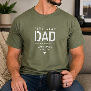 5-STAR-VATER Moderne coole benutzerdefinierte Text T-Shirt