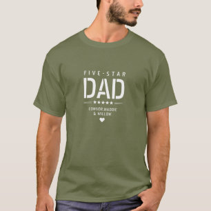 5 STAR VATER Moderner Cooler Text Vatertag T- T-Shirt
