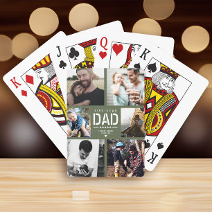 5 STAR VATER Modernes Cooles Foto Collage Vatertag Spielkarten