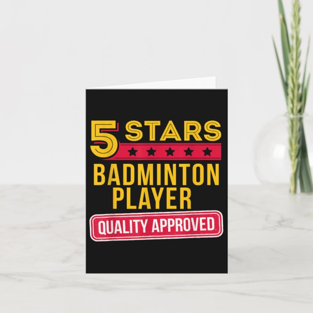 5 Stars Badminton Player - Funny Racquet Sport Gif Karte (Vorderseite)