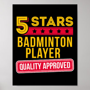 5 Stars Badminton Player - Funny Racquet Sport Gif Poster