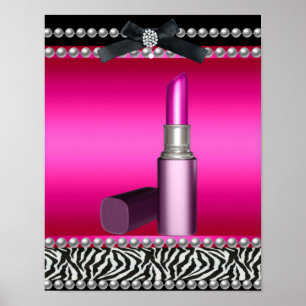 5 Stephanie Banner Heißrosa Zebra Leopard Poster