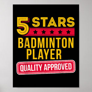 5 Sterne Badminton-Spieler - Lustiges Racquet Spor Poster