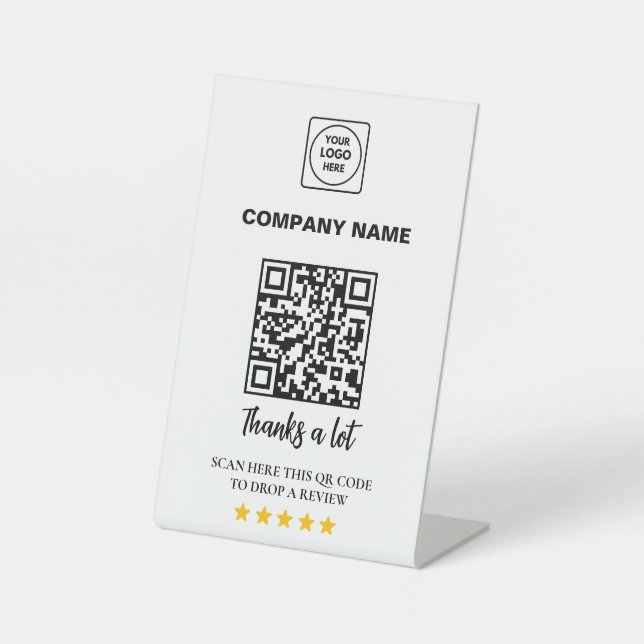 5-Sterne-Bewertungs-QR-Display-Standort Feedback Sockelschild (Vorderseite)
