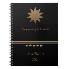 5-Sterne-Branding-Gold-Schwarz-Beruflich-Notebook Notizblock