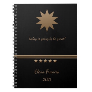 5-Sterne-Branding-Gold-Schwarz-Beruflich-Notebook Notizblock