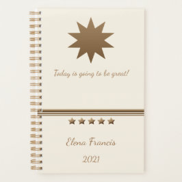 5 Sterne Brushgold & Cream Beruflich Planer