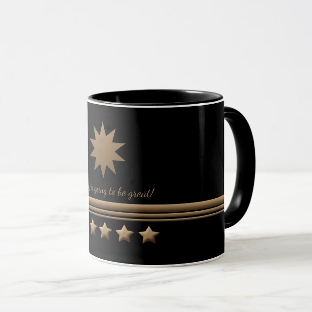 5 Sterne Gold Black Beruflich Business Tasse (VorderseiteRechts)