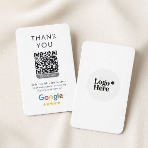 5-Sterne-Google-Bewertung mit Dankeschön und QR-Co Visitenkarte