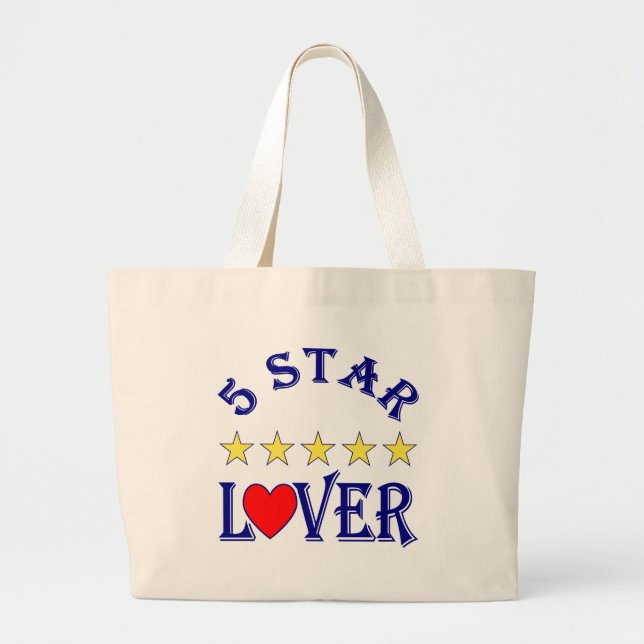 5 Sterne Lover (blau) Jumbo Stoffbeutel (Vorne)