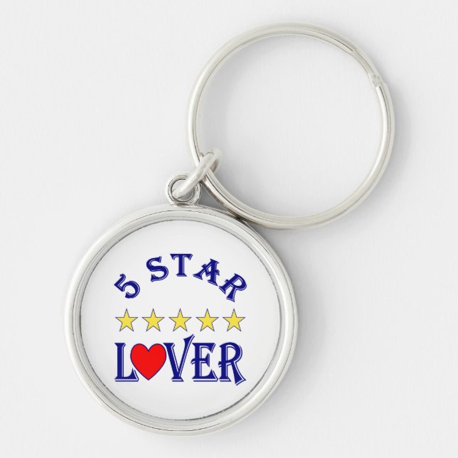 5 Sterne Lover (blau) Schlüsselanhänger (Vorne)