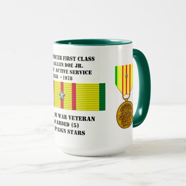 5 STERNE SAILOR VIETNAM KRIEG TASSE (VorderseiteRechts)