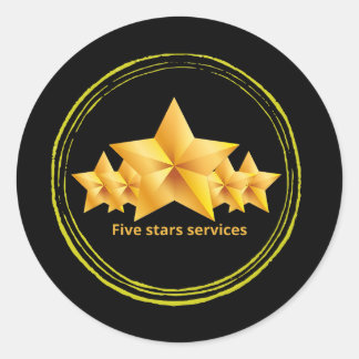 5-Sterne-Service, das Beste für kleine Unternehmen Runder Aufkleber