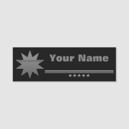 5 Sterne Silver Text Schwarzer Beruflicher Name Ta Namensschild