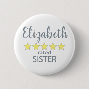 5-Sterne-Sternchen-Schwester Button