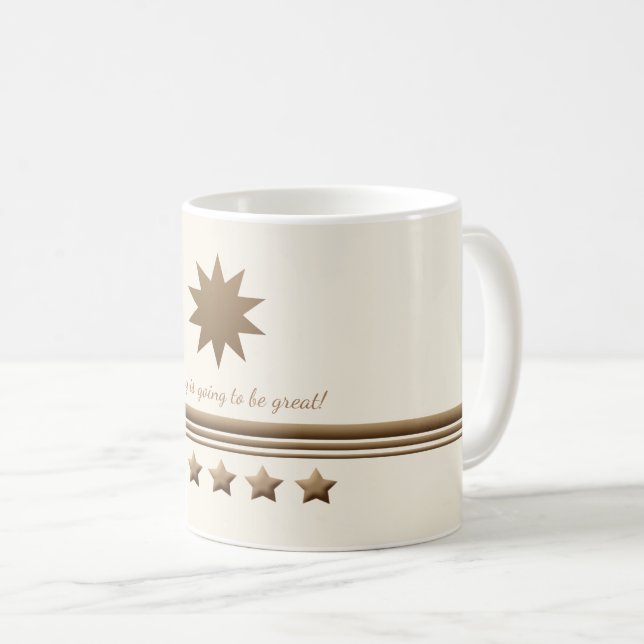 5-Sterne-Tasse für Gold und Creme Kaffeetasse (VorderseiteRechts)