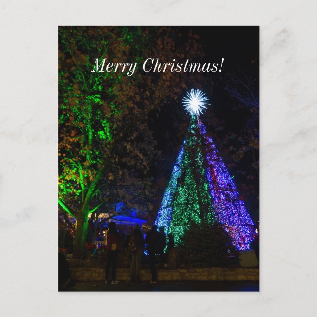 5 Story SDC Tree Night Christmas Postkarte (Vorderseite)