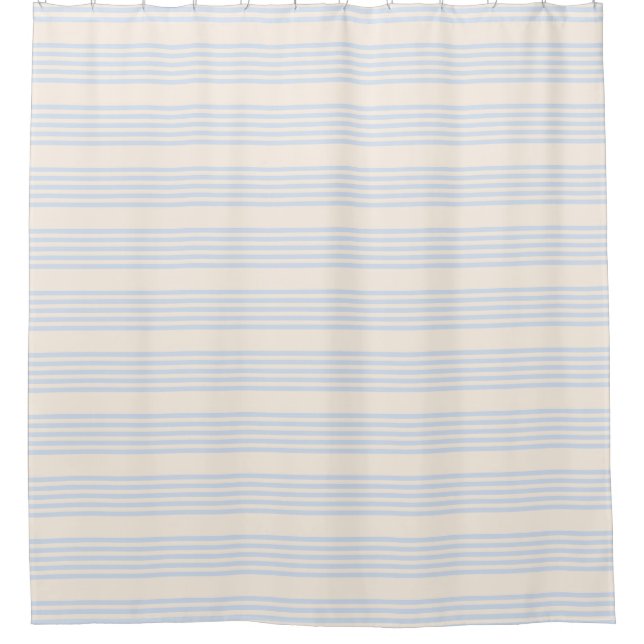 5 Streifen in hellblau und beige Duschvorhang (Vorderseite)