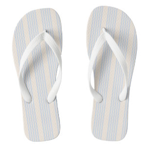 5 Streifen in hellblau und beige Flip Flops