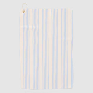 5 Streifen in hellblau und beige Golfhandtuch