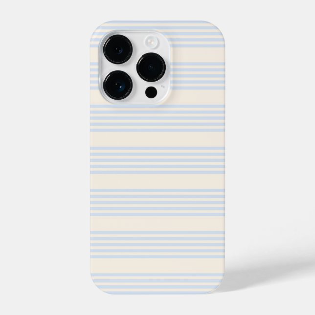 5 Streifen in hellblau und beige iPhone Hülle (Rückseite)