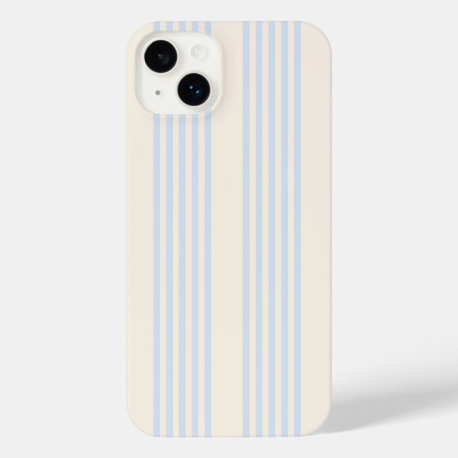 5 Streifen in hellblau und beige iPhone Hülle (Rückseite)