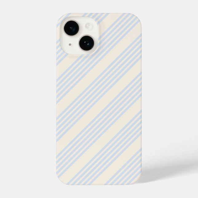 5 Streifen in hellblau und beige iPhone Hülle (Rückseite)
