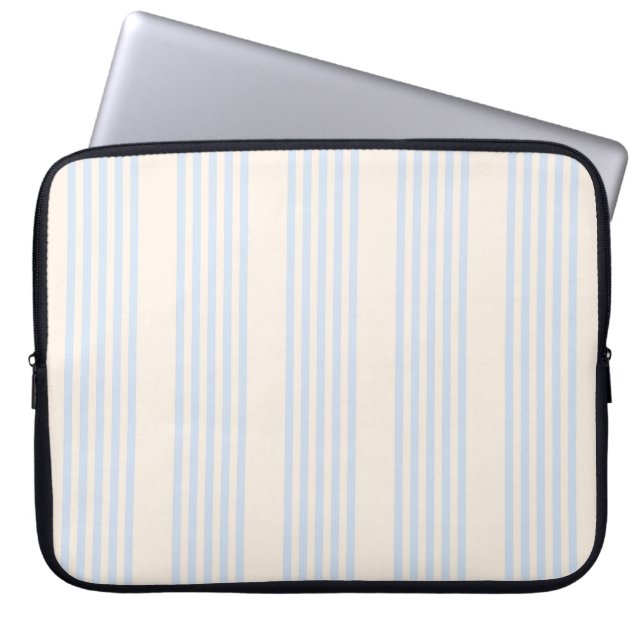 5 Streifen in hellblau und beige Laptopschutzhülle (Vorderseite)