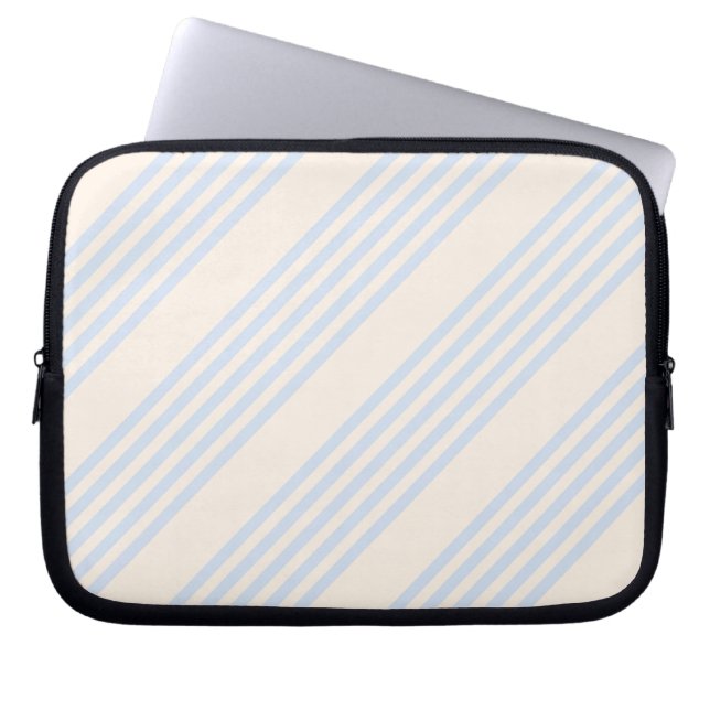 5 Streifen in hellblau und beige Laptopschutzhülle (Vorderseite)