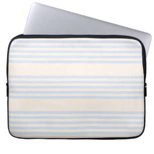 5 Streifen in hellblau und beige Laptopschutzhülle