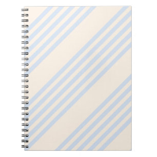 5 Streifen in hellblau und beige Notizblock