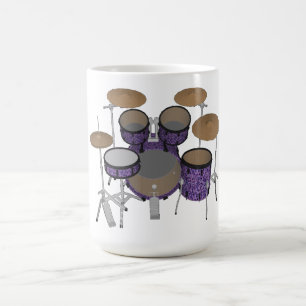 5 Stück Drum Kit: Benutzerdefinierter Violettvers Kaffeetasse