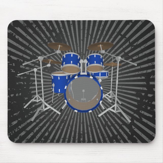 5 Stück Drum Kit - Blue Finish - Drums Mousepad (Vorne)