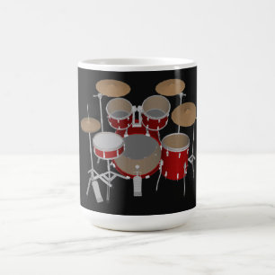 5 Stück Drum Kit - Red - Coffee Tasse - Drum Set
