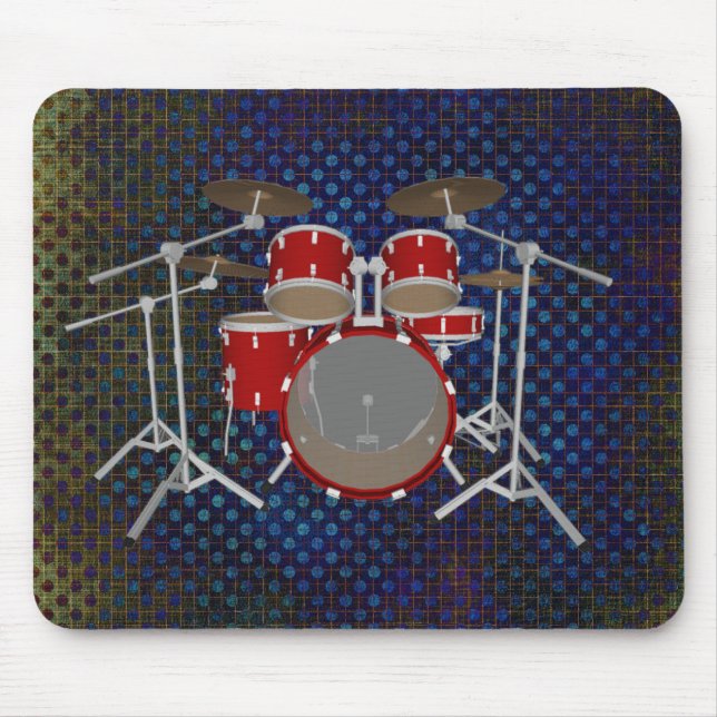 5 Stück Drum Kit - Red Finish - Drums Mousepad (Vorne)